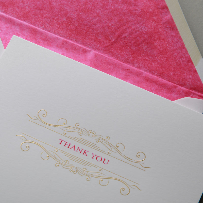 Pink Decorative Thank You (folded)