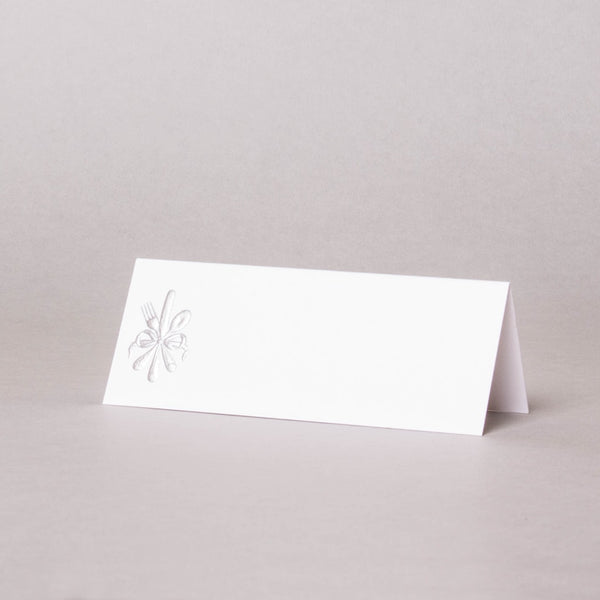 Silver Cutlery Tented Place Card