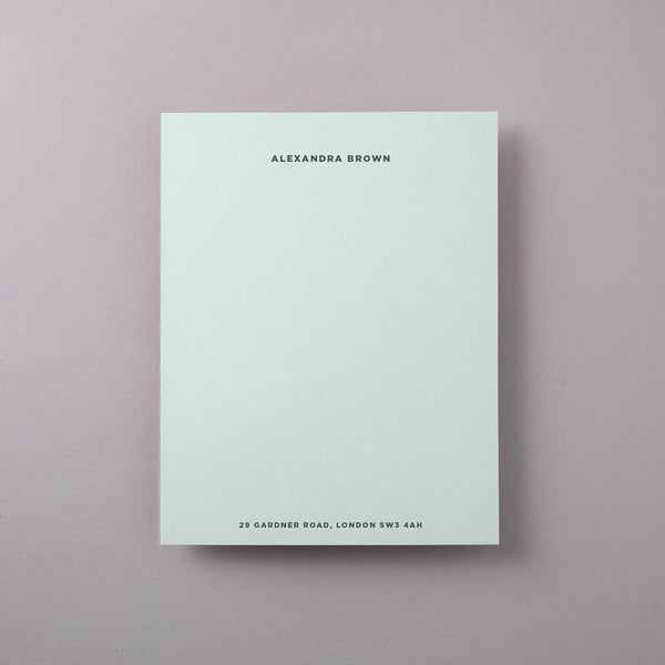 Letterpress Writing Paper with Header & Footer in Colour