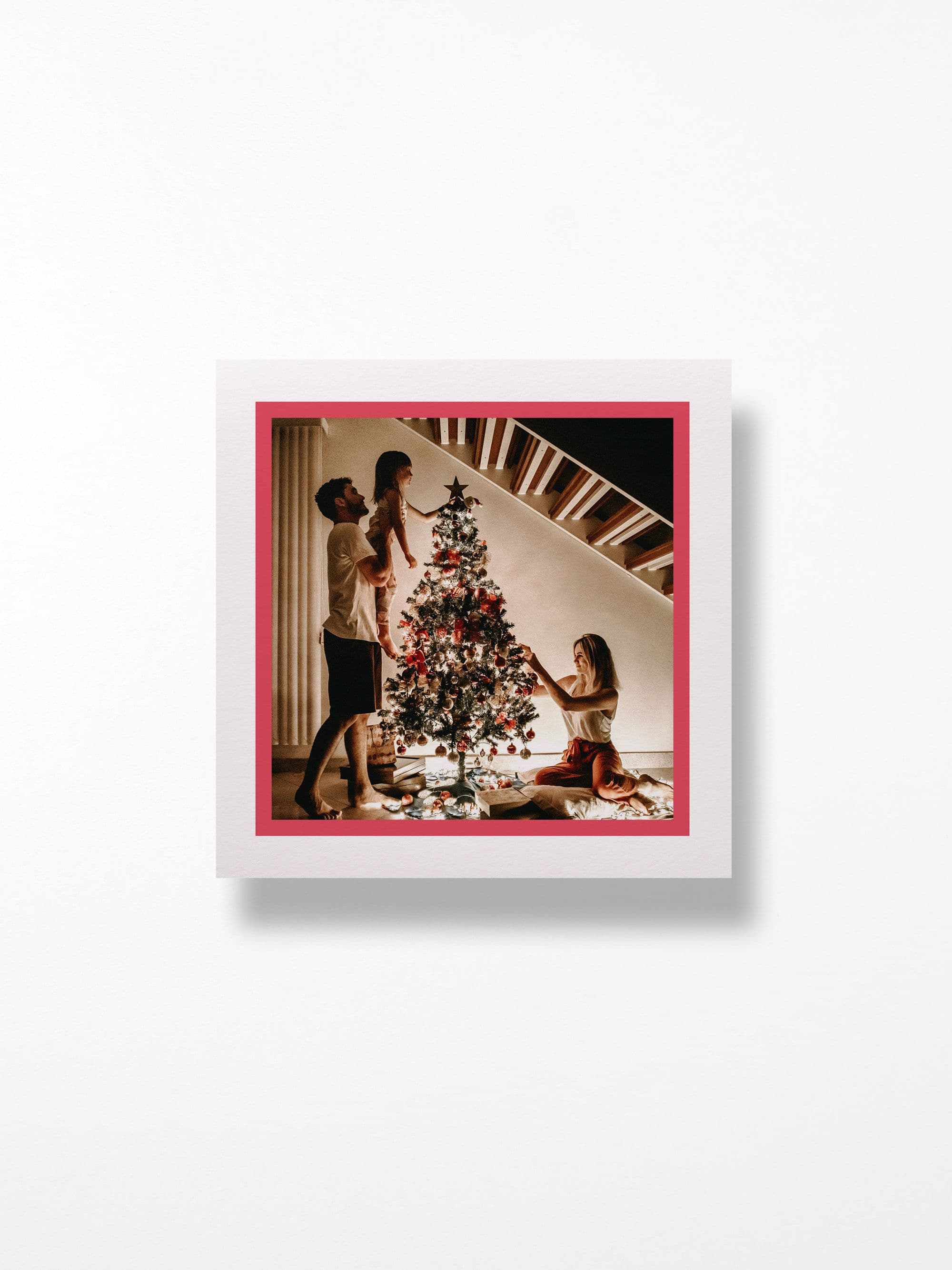 Classic Single Red Border Square