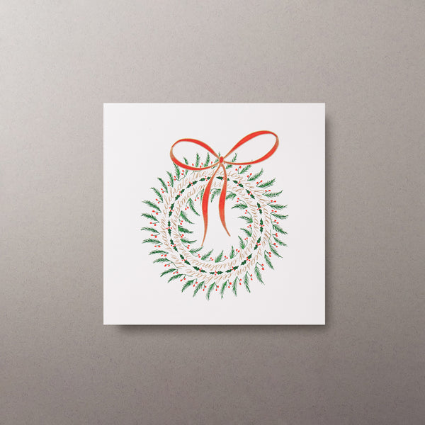 Merriment Wreath Christmas Cards Personalised