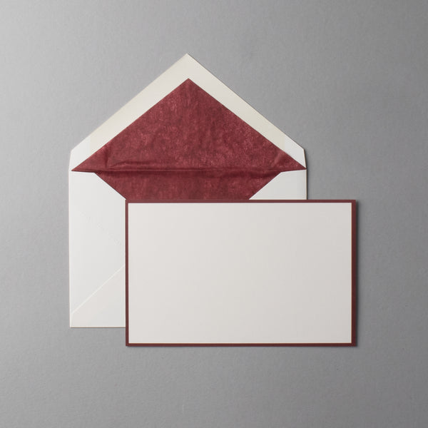 Burgundy Border on Oyster King Size Notecards