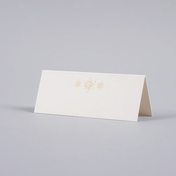 Three Snowflakes Tented Place Card - Gold