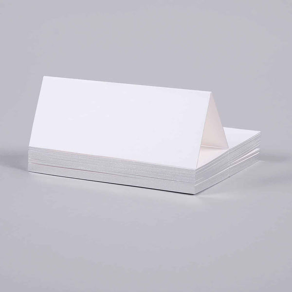 Gilt Edge Silver Tented Place Card
