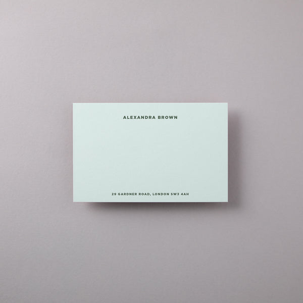 Engraved Notecards with Header and Footer in Colour